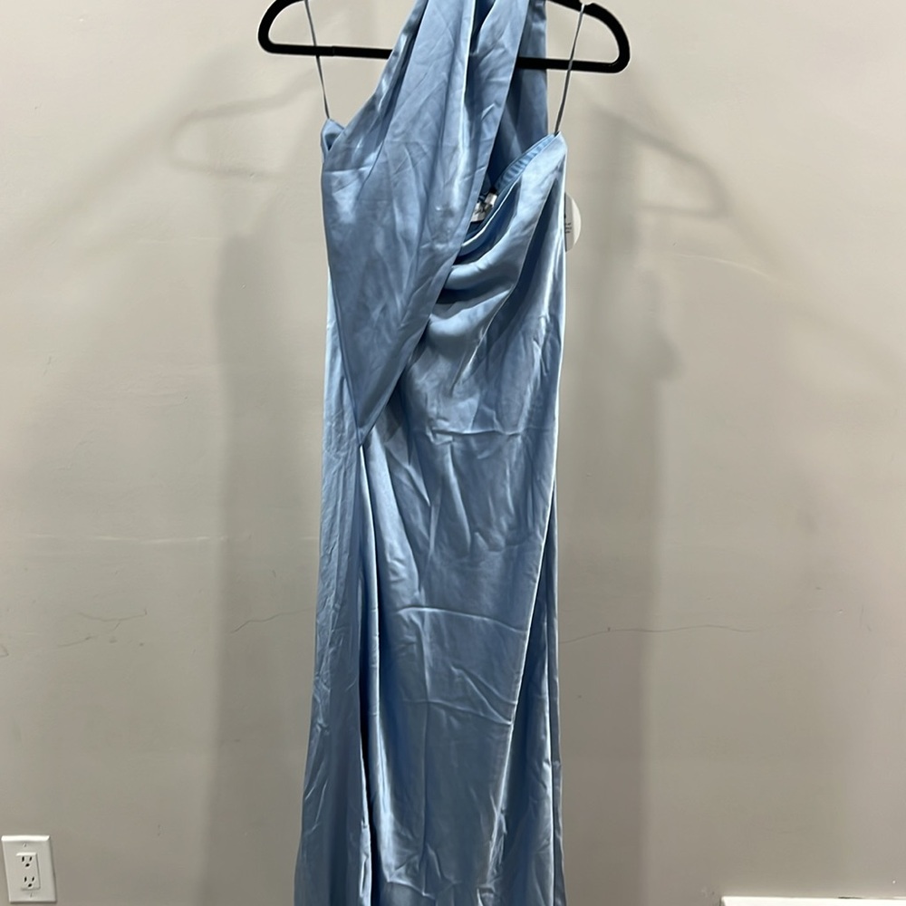 MISHA COLLECTION - LILIA SATIN MAXI DRESS - BLUE - Picture 4 of 14